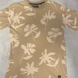 Eighth Avenue Light Brown Leaf Print Shirt